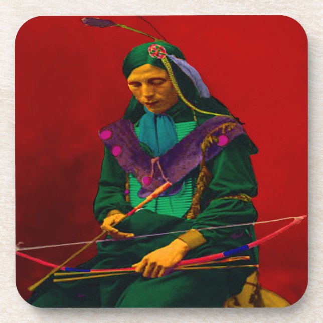 Cherokee Indian Pop Art Coaster (Front)