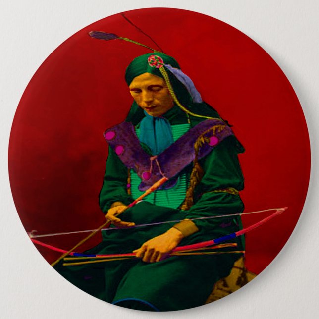Cherokee Indian Pop Art Pinback Button (Front)