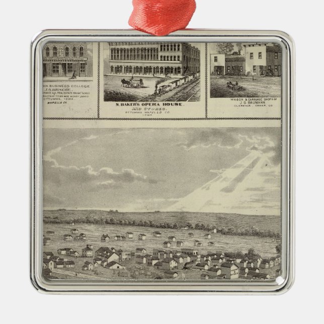 Cherokee, Iowa, 1875 businesses in Centerville Metal Ornament (Front)