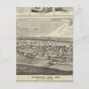 Cherokee, Iowa, 1875 businesses in Centerville Postcard