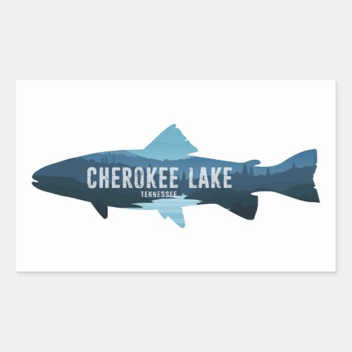 Cherokee Lake Tennessee Fish Rectangular Sticker