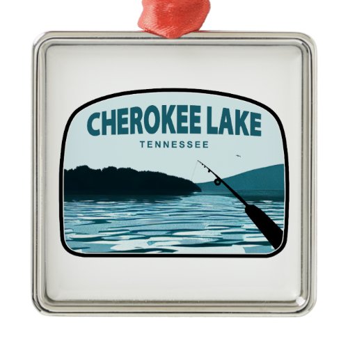 Cherokee Lake Tennessee Fishing Rod Metal Ornament