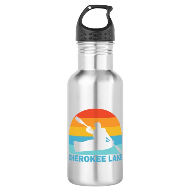 Cherokee Lake Tennessee Kayak Stainless Steel Water Bottle (Front)