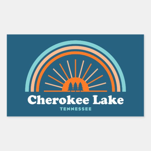 Cherokee Lake Tennessee Rainbow Rectangular Sticker