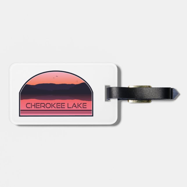 Cherokee Lake Tennessee Red Sunrise Luggage Tag (Back Horizontal)