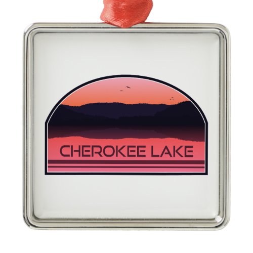 Cherokee Lake Tennessee Red Sunrise Metal Ornament