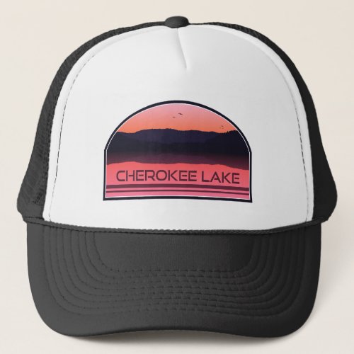 Cherokee Lake Tennessee Red Sunrise Trucker Hat