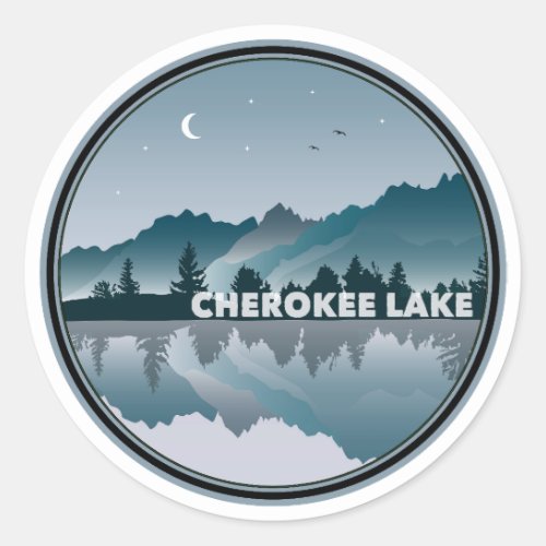 Cherokee Lake Tennessee Reflection Classic Round Sticker