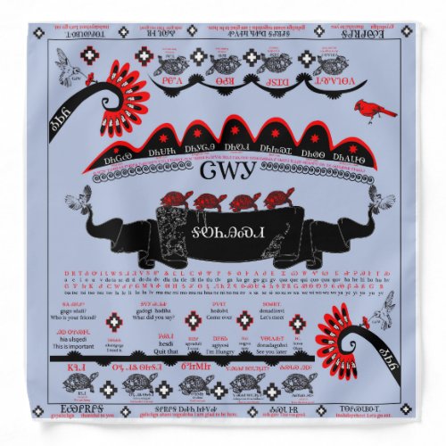 Cherokee language on  bandana