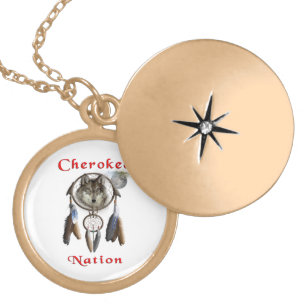 Cherokee nation gold plated necklace