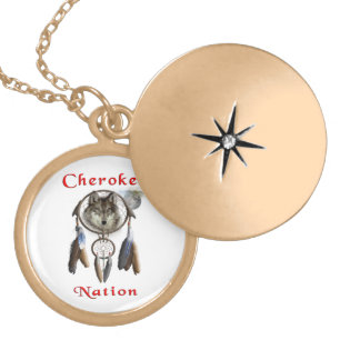 Cherokee nation gold plated necklace