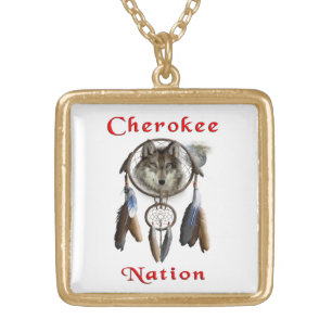 Cherokee nation gold plated necklace