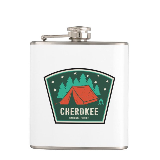 Cherokee National Forest Camping Flask (Front)
