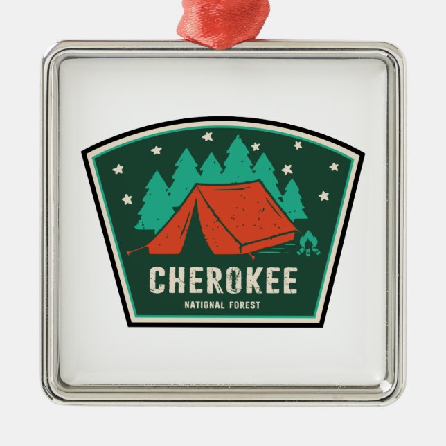 Cherokee National Forest Camping Metal Ornament (Front)