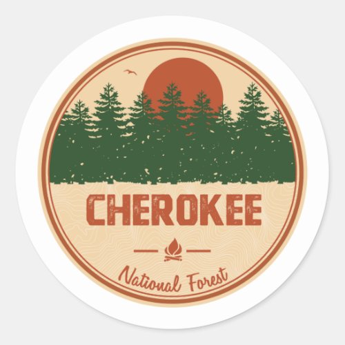 Cherokee National Forest Classic Round Sticker