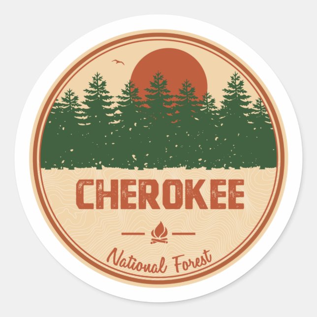 Cherokee National Forest Classic Round Sticker (Front)