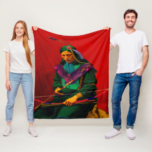 Cherokee Native American Pop Art Fleece Blanket