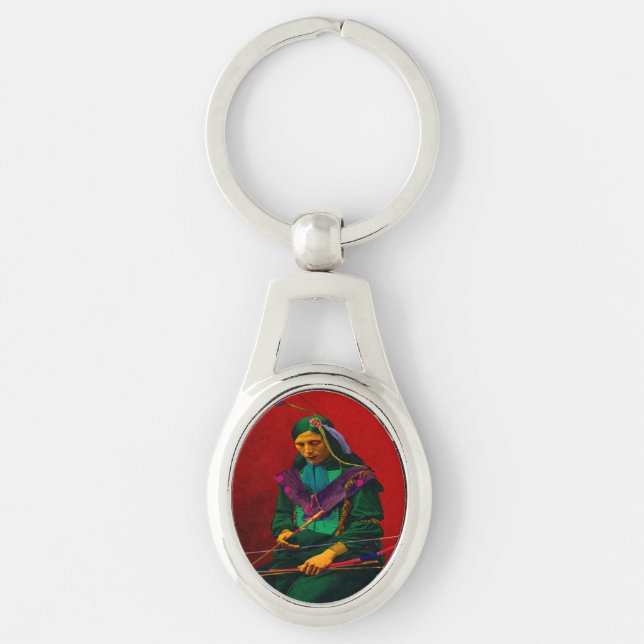 Cherokee Native American Pop Art Keychain (Front)