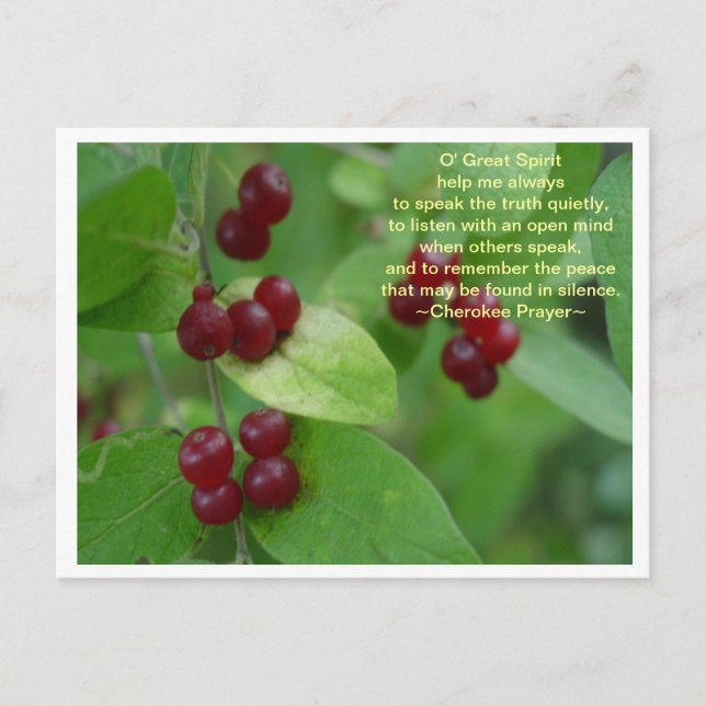 Cherokee Prayer Postcard (Front)