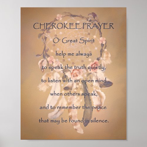 Cherokee Prayer Poster