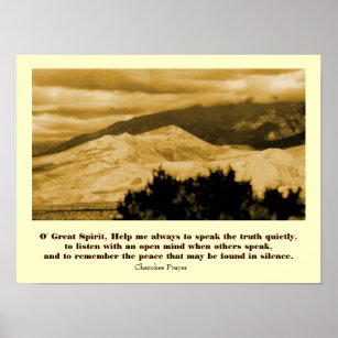 Cherokee Prayer with landscape Poster