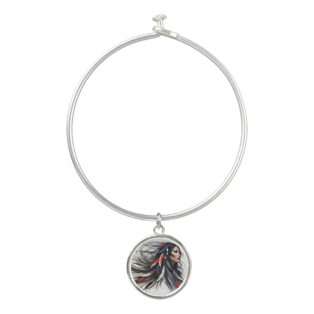 Cherokee Pride 4 Bangle Bracelet (Front)