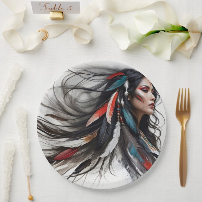 Cherokee Pride 4 Paper Plates (Wedding)