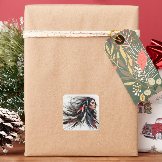 Cherokee Pride 4 Square Sticker (Holiday)