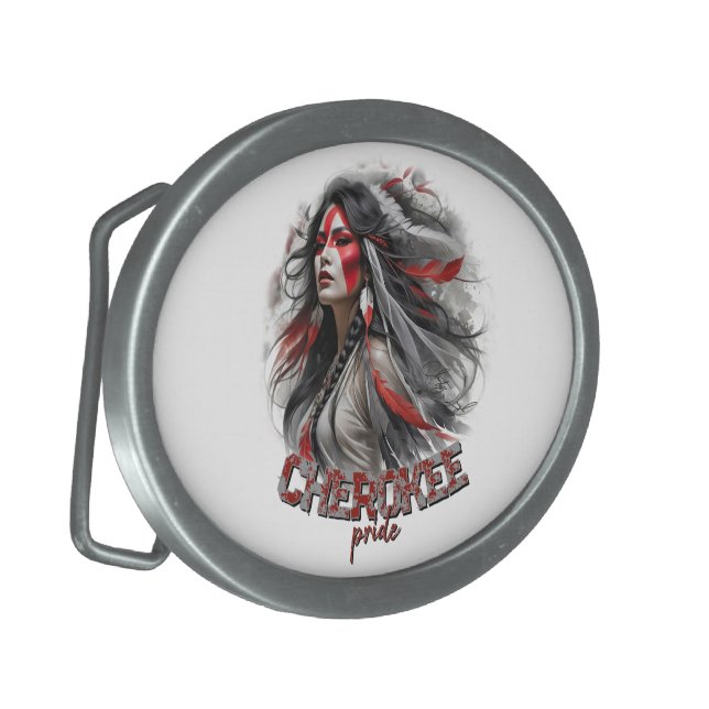 Cherokee Pride Belt Buckle (Front Left)