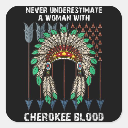 Cherokee Pride Feathers Native American Square Sticker