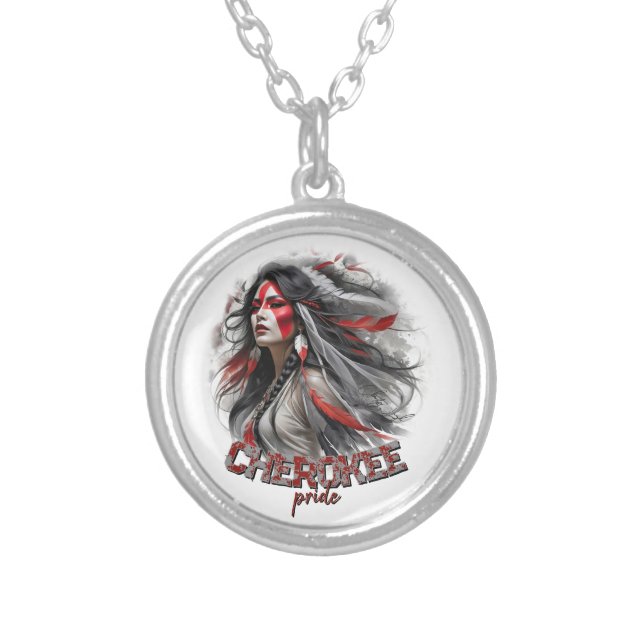 Cherokee Pride Silver Plated Necklace (Front)