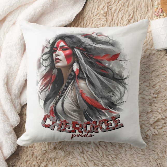 Cherokee Pride Throw Pillow (Blanket)
