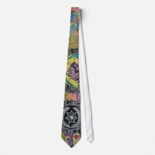 Cherokee Seal Quilt Necktie in bright colors