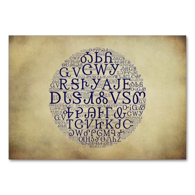 Cherokee Syllabary Blue Cloud Flat Card (Front)