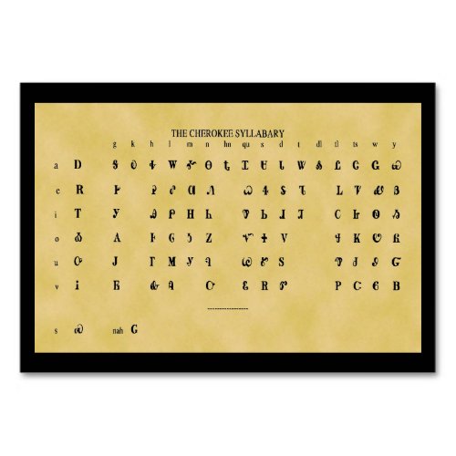 Cherokee Syllabary Flat Card