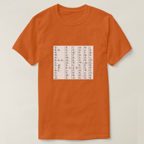 Cherokee Syllabary Unisex Orange T_Shirt
