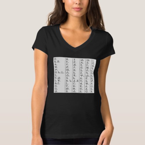 Cherokee Syllabary Womens Black T_Shirt