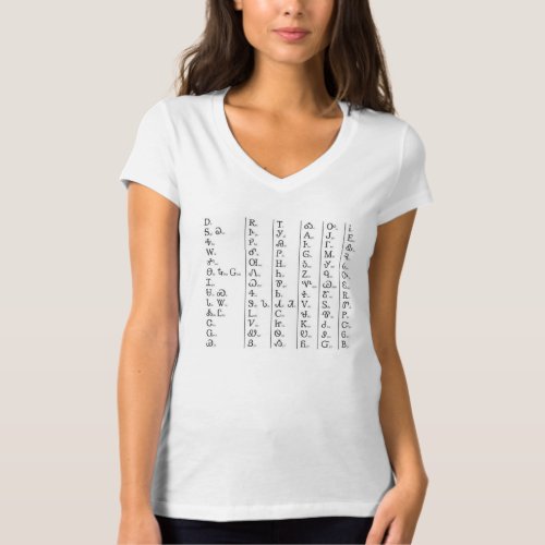 Cherokee Syllabary Womens White T_Shirt
