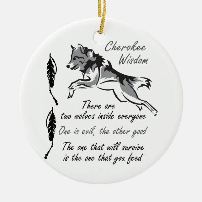 Cherokee Wisdom Ceramic Ornament (Front)