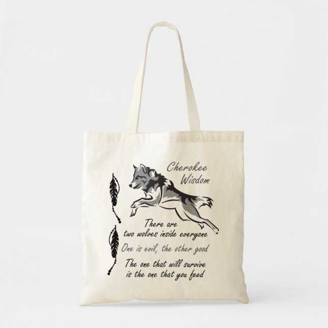 Cherokee Wisdom Tote Bag (Front)