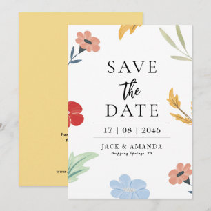 Cherrful Joyful Colorful Wedding Save the Dates Invitation