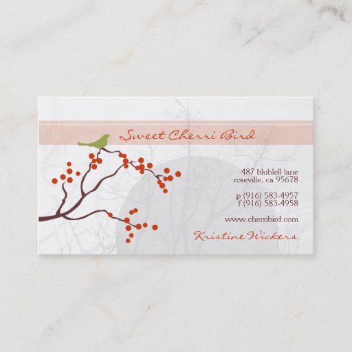 Customizable Cherri Bird [orange] Business Cards