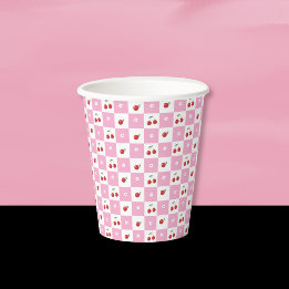 Cherrie , Little Flower , Pink White Paper cup