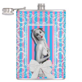 Cherrie Sweetshop Retro Pinup Girl Hip Flask