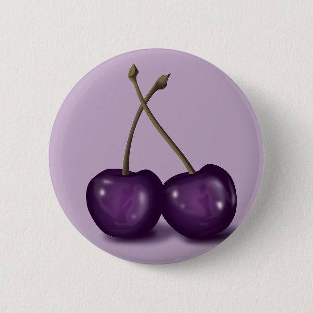 cherries 3 pinback button (Front)