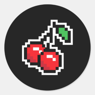 Cherries 80s Video Game Halloween Costume Easy Gro Classic Round Sticker