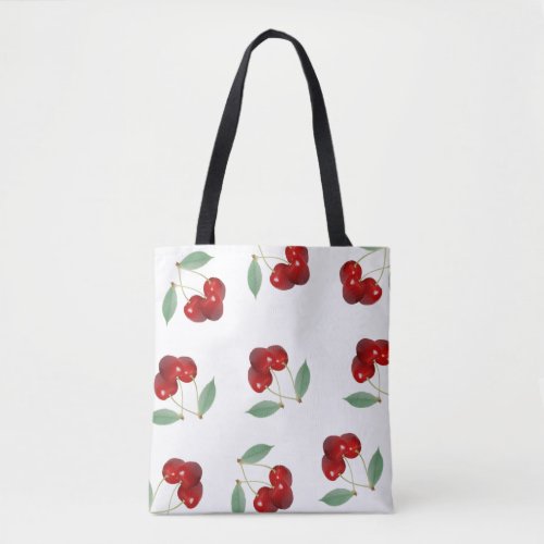 Cherries All Over Print Tote Bag