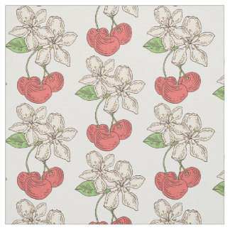 Cherries and Cherry Blossoms Fabric