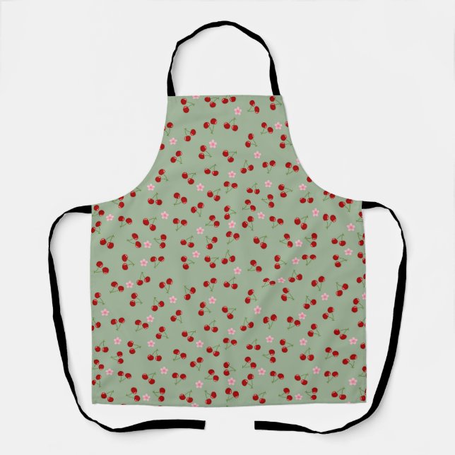 Cherries And Flowers Apron (Front)