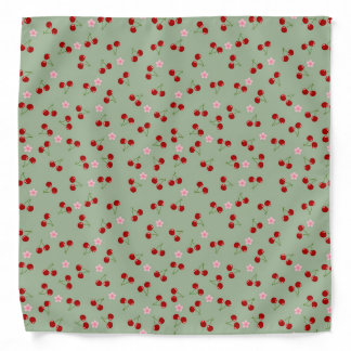 Cherries And Flowers Bandana